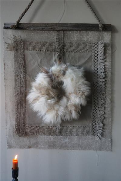 Grote foto wanddoek wollen krans h73 x b60 cm huis en inrichting woningdecoratie