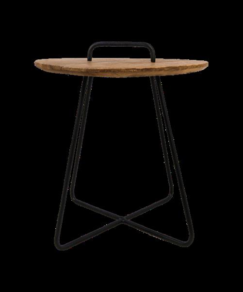 Grote foto bijzettafel madison 45x45x50 naturel zwart teak metaal starfurn huis en inrichting eettafels