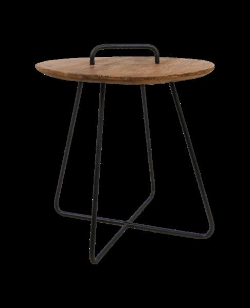 Grote foto bijzettafel madison 45x45x50 naturel zwart teak metaal starfurn huis en inrichting eettafels