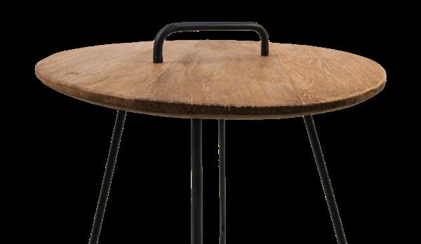 Grote foto bijzettafel madison 45x45x50 naturel zwart teak metaal starfurn huis en inrichting eettafels