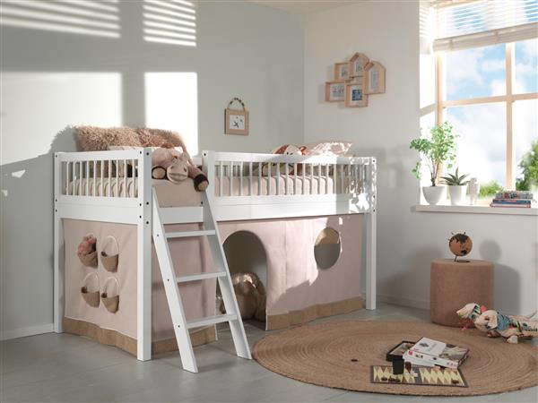 Grote foto forrest beech halfhoogslaper 90x200 wit beuken vipack kinderen en baby complete kinderkamers