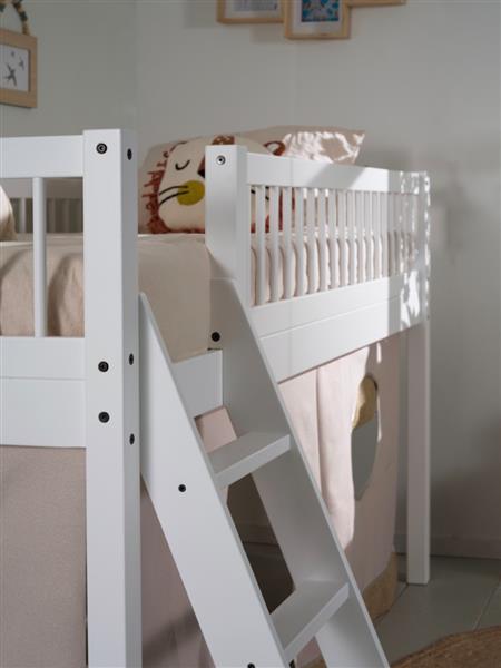 Grote foto forrest beech halfhoogslaper 90x200 wit beuken vipack kinderen en baby complete kinderkamers