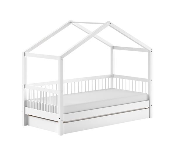 Grote foto forrest beech kajuitbed 90x200 wit beuken vipack antiek en kunst stoelen en banken