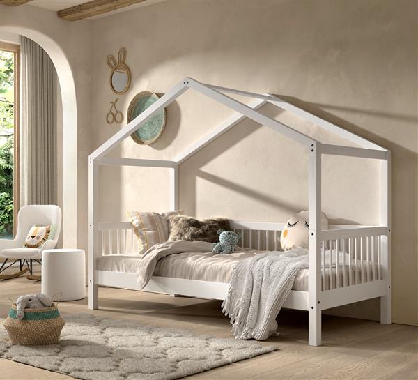 Grote foto forrest beech huisbed 90x200 wit beuken vipack antiek en kunst stoelen en banken