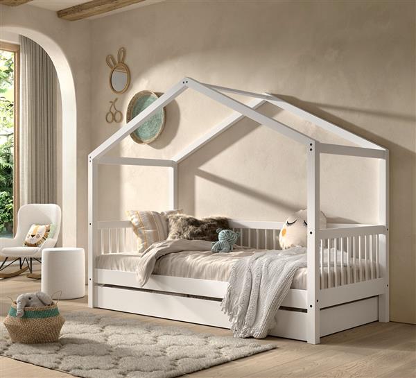 Grote foto forrest beech huisbed 90x200 wit beuken vipack antiek en kunst stoelen en banken