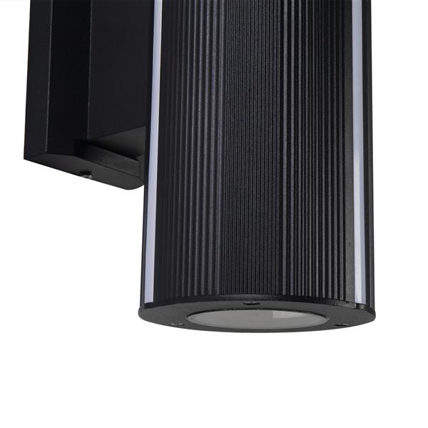 Grote foto moderne buitenwandlamp up down zwart ip65 incl. led wit licht garleds solano huis en inrichting overige