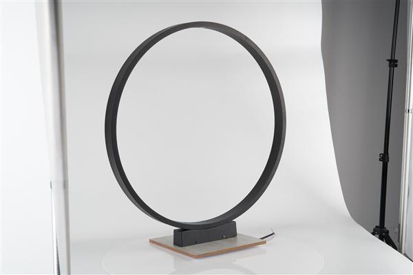 Grote foto moderne staande buitenlamp zwart rond ip65 incl. led garleds noche tuin en terras verlichting