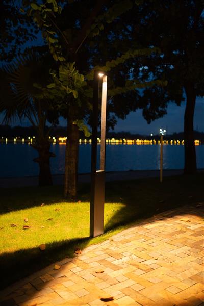 Grote foto moderne staande buitenlamp zwart 80 cm ip65 incl. led garleds trebol tuin en terras verlichting