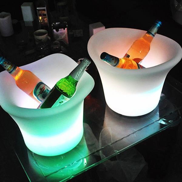 Grote foto led wijnkoeler ijsemmer rgb oplaadbaar afstandsbediening funnylights hypo tuin en terras verlichting