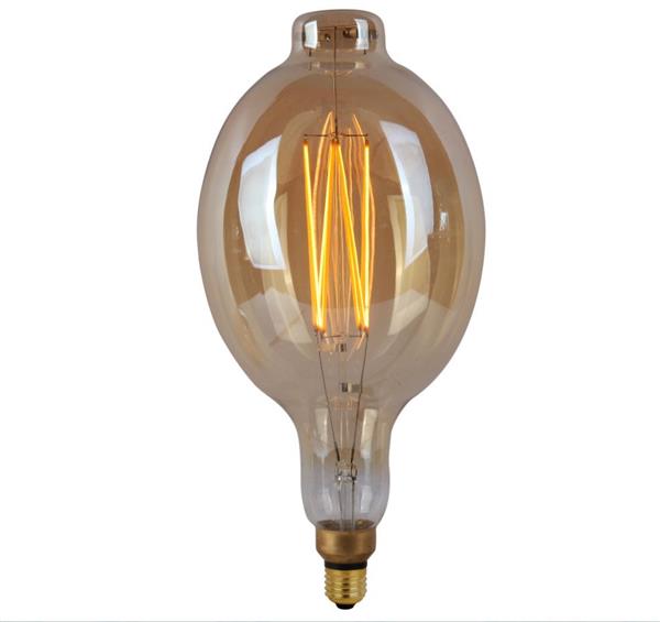 Grote foto crius led filament bt180 e27 8w 827 amber dimbaar huis en inrichting overige
