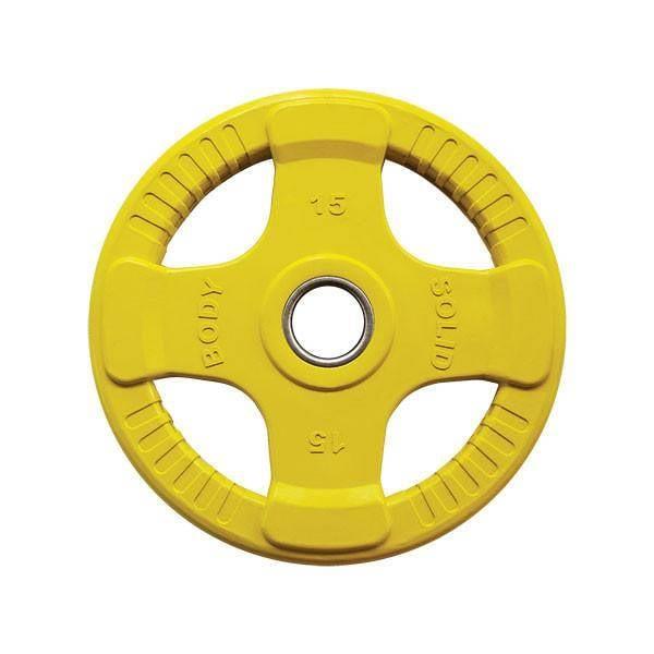 Grote foto body solid gekleurde rubberen olympische halterschijven 50mm 1.25 kg donkergrijs sport en fitness fitness
