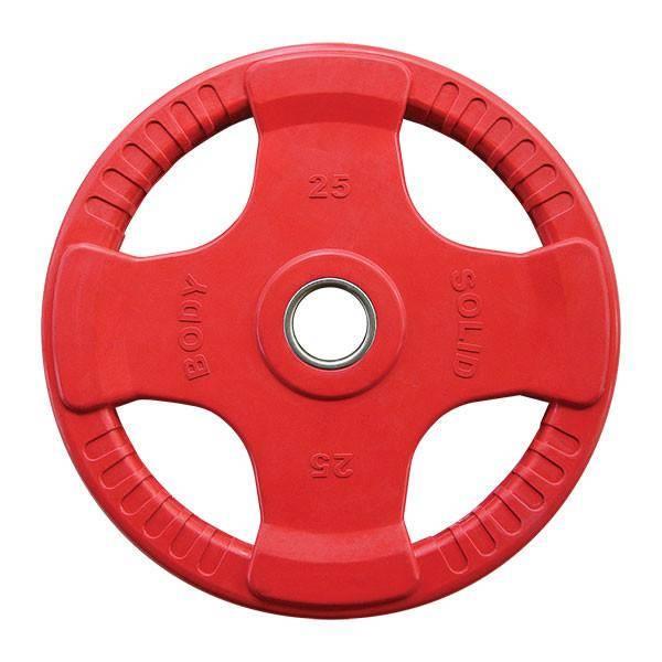 Grote foto body solid gekleurde rubberen olympische halterschijven 50mm 1.25 kg donkergrijs sport en fitness fitness