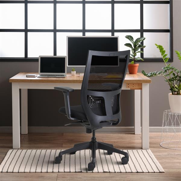 Grote foto curve bureaustoel zwart netweave nenen1335 huis en inrichting stoelen