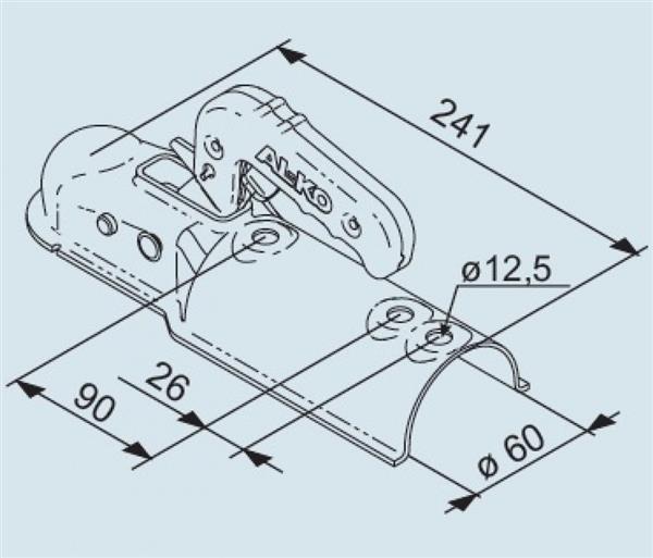 Grote foto al ko koppeling ak7 750kg rond 60mm caravans en kamperen caravan accessoires
