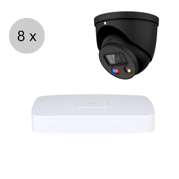 Grote foto dahua 4mp ip cameraset tioc 8 turret dome camera actieve afschrikking 2.8mm 30m ips84d audio tv en foto videobewakingsapparatuur