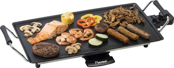 Grote foto bestron abp602 teppanyaki bakplaat voor 4 personen tafelgrill electrisch met antiaanbaklaag grillp huis en inrichting keukenbenodigdheden