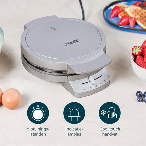 Grote foto princess 132380 wafelijzer 5 hartjeswafels regelbare thermostaat 5 standen anti aanbaklaag huis en inrichting keukenbenodigdheden