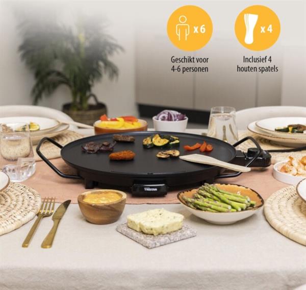 Grote foto tristar bakplaat rond bp 2787 gourmet bakplaat cirkel grill voor 4 personen met regelbare ther huis en inrichting keukenbenodigdheden