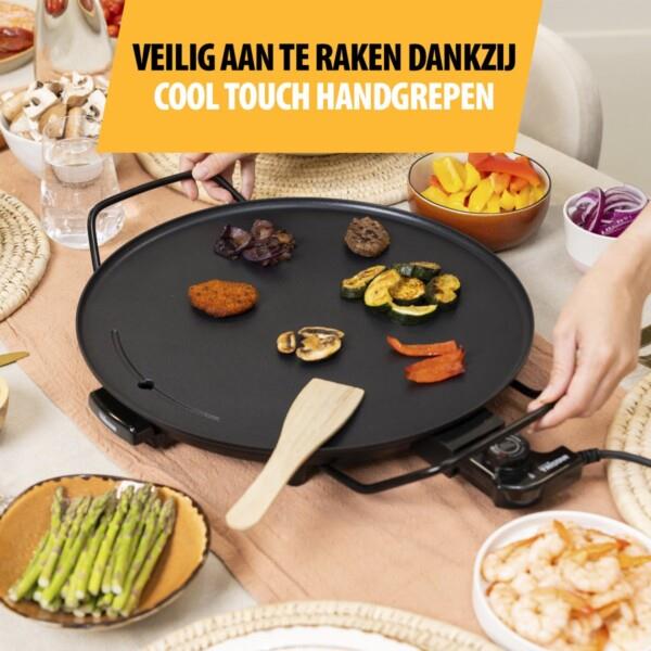 Grote foto tristar bakplaat rond bp 2787 gourmet bakplaat cirkel grill voor 4 personen met regelbare ther huis en inrichting keukenbenodigdheden
