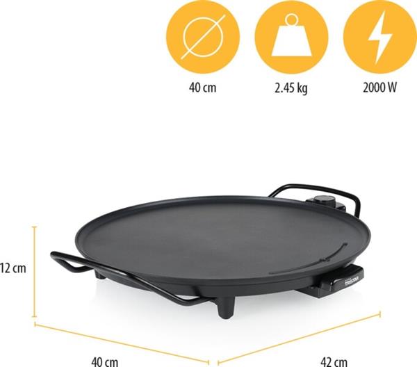 Grote foto tristar bakplaat rond bp 2787 gourmet bakplaat cirkel grill voor 4 personen met regelbare ther huis en inrichting keukenbenodigdheden