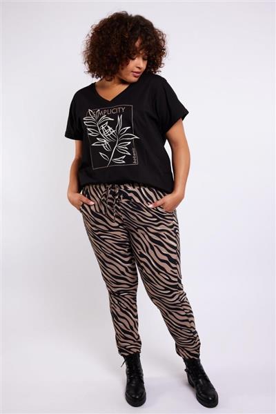 Grote foto cathy broek 23nze09 zwart sahara kleding dames broeken en pantalons