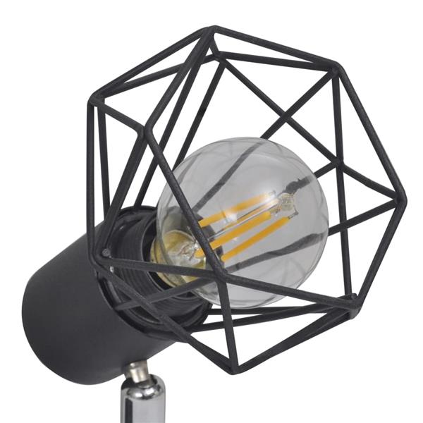 Grote foto vidaxl plafondlamp met 2 led industri le stijl zwart huis en inrichting plafondlampen