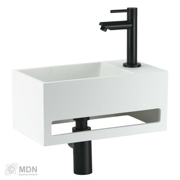 Grote foto fonteintje solid surface mat wit rechts doe het zelf en verbouw sanitair