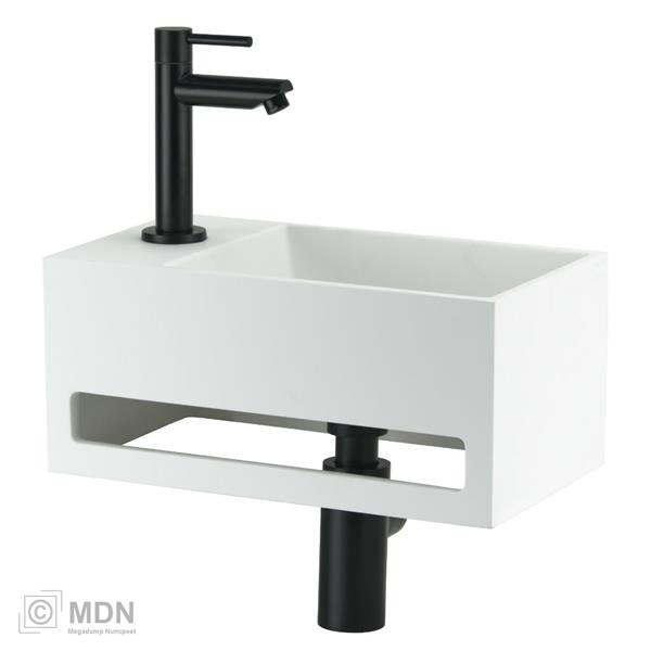 Grote foto fonteintje solid surface mat wit links doe het zelf en verbouw sanitair
