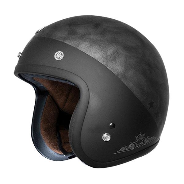 Grote foto origine primo rocker jethelm mat zilver motoren kleding