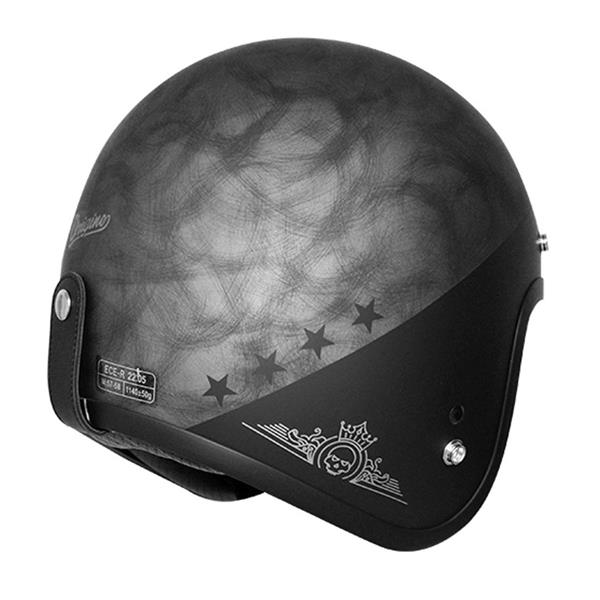 Grote foto origine primo rocker jethelm mat zilver motoren kleding