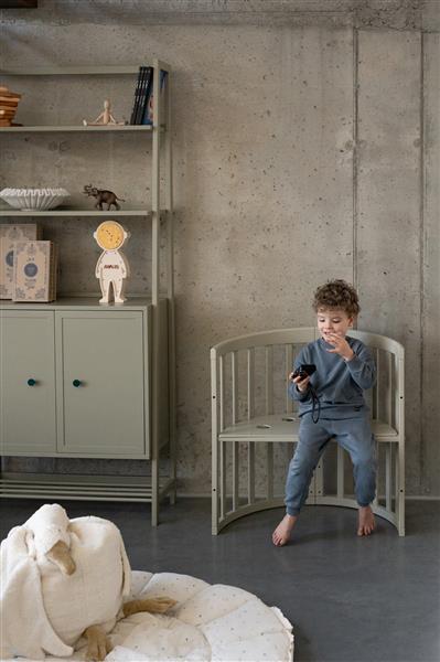 Grote foto multifunctioneel ovaal7 in 1 babybed peuterbed incl. matras olive olive kinderen en baby complete kinderkamers