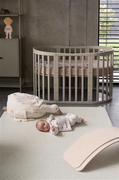 Grote foto multifunctioneel ovaal7 in 1 babybed peuterbed incl. matras olive olive kinderen en baby complete kinderkamers