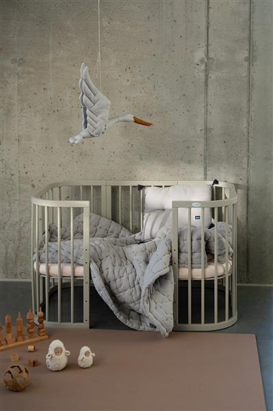 Grote foto multifunctioneel 7 in 1 babybed peuterbed olive incl. matras olive kinderen en baby complete kinderkamers