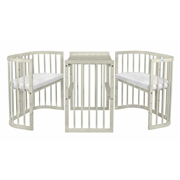 Grote foto multifunctioneel 7 in 1 babybed peuterbed olive incl. matras olive kinderen en baby complete kinderkamers