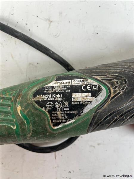 Grote foto online veiling hitachi g 13 sn s haakse slijper doe het zelf en verbouw gereedschappen en machines