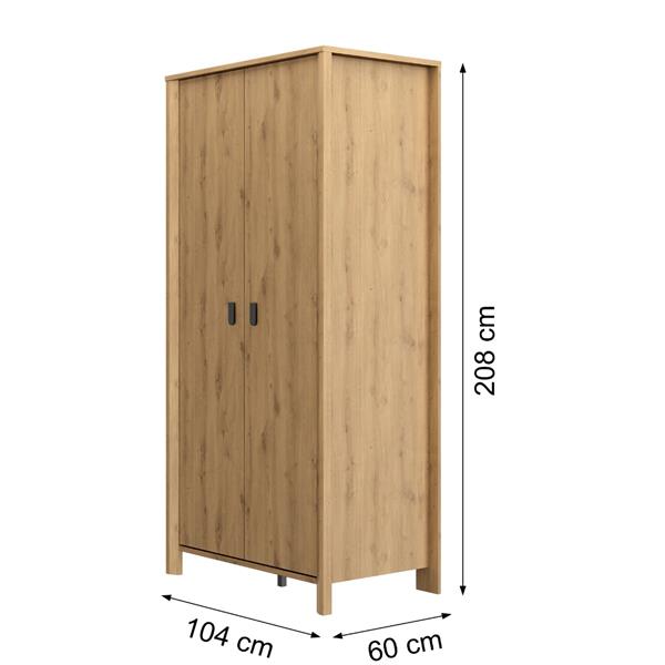 Grote foto lugano 2 persoonsbed 140x200 eiken gami antiek en kunst stoelen en banken