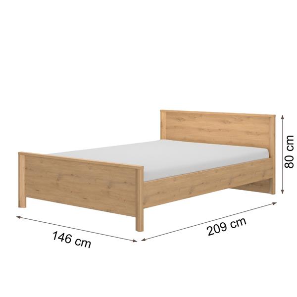 Grote foto lugano 2 persoonsbed 140x200 eiken gami antiek en kunst stoelen en banken