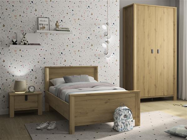 Grote foto lugano 1 persoonsbed eiken gami antiek en kunst stoelen en banken