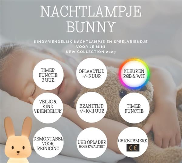 Grote foto konijn nachtlamp kinderen kinderkamer led lamp nijntje touch huis en inrichting woningdecoratie