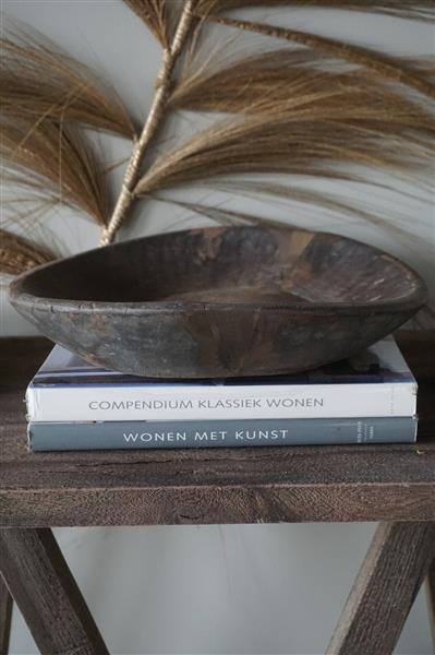 Grote foto chapati schaal oud hout h8 x diameter 36 cm huis en inrichting woningdecoratie