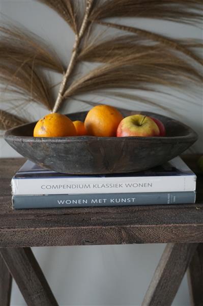 Grote foto chapati schaal oud hout h8 x diameter 36 cm huis en inrichting woningdecoratie