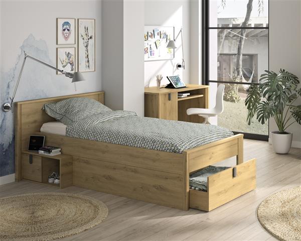 Grote foto lugano kajuitbed 90x200 eiken gami antiek en kunst stoelen en banken