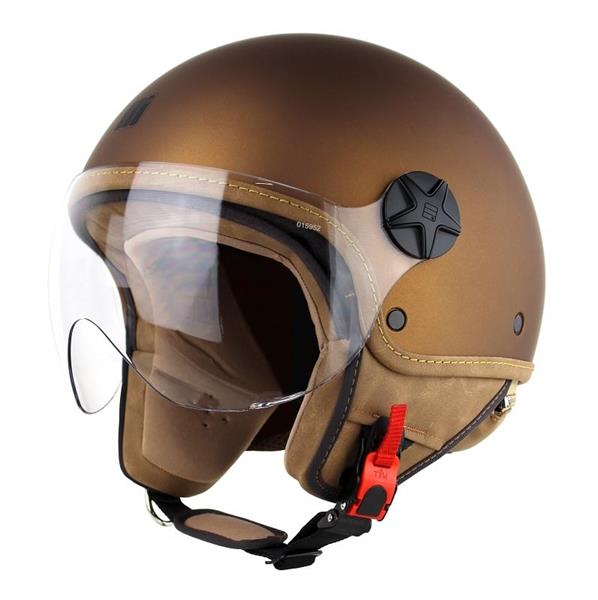Grote foto motocubo ant jethelm met extern vizier mat brons motoren kleding