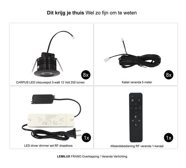 Grote foto veranda led verlichting carpus set 8 stuks huis en inrichting overige