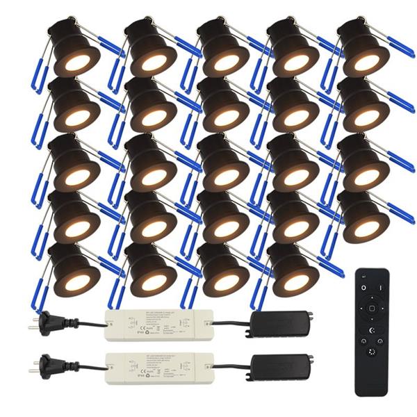Grote foto zwarte led inbouwspots 24 stuks ip65 huis en inrichting overige