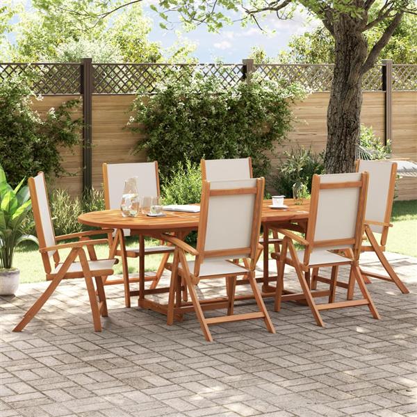 Grote foto vidaxl tuinstoelen inklapbaar 6 st massief acaciahout en textileen tuin en terras tuinmeubelen