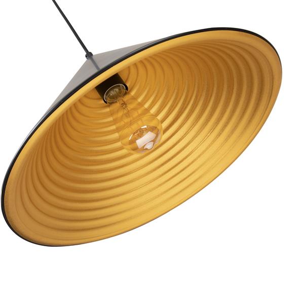 Grote foto hanglamp zwart met gouden binnenkant scaldare orvinio huis en inrichting overige