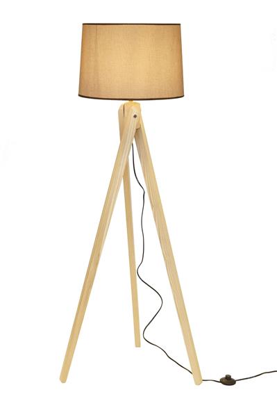 Grote foto staande lamp driepoot hout valott bamboo huis en inrichting overige