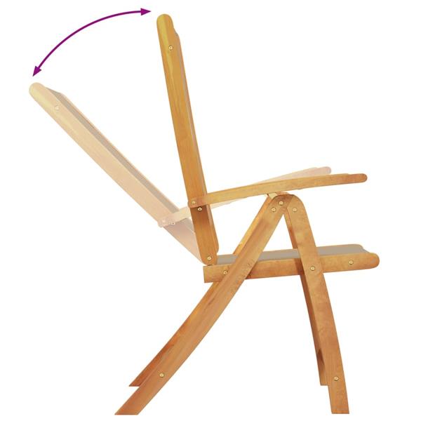 Grote foto vidaxl tuinstoelen inklapbaar 2 st massief acaciahout en textileen tuin en terras tuinmeubelen