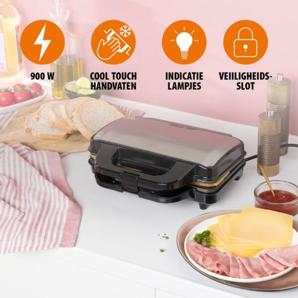 Grote foto tristar tosti apparaat sa 3060 tosti ijzer met anti aanbaklaag tosti maker met schelpvorm 900w witgoed en apparatuur algemeen